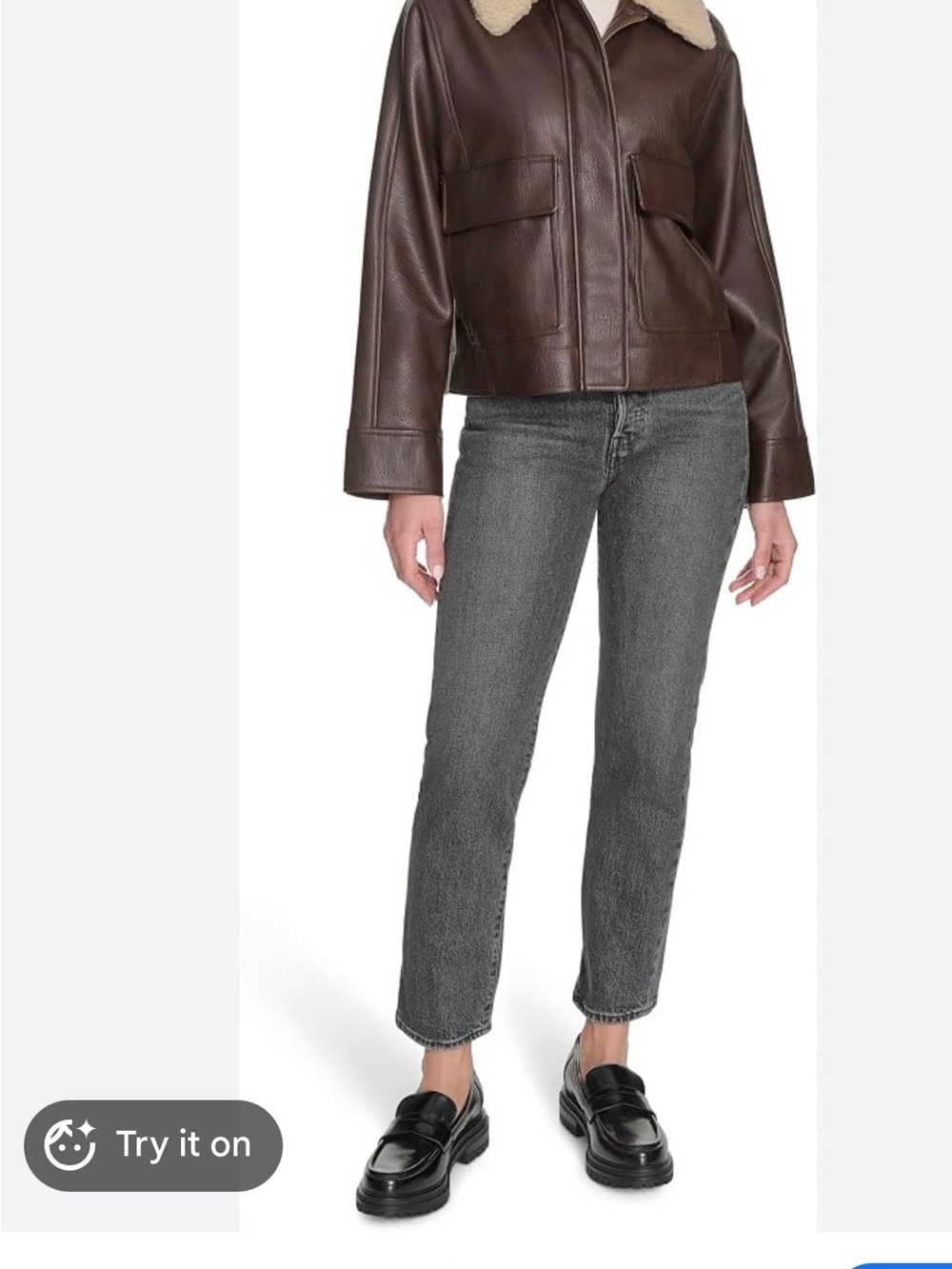 Levi's Brown Jacket with Cream Sherpa Collar